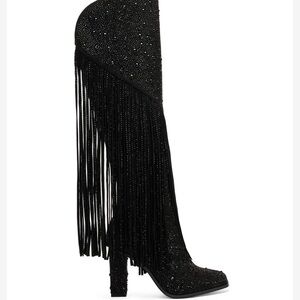 Jessica Simpson knee high fringe boots